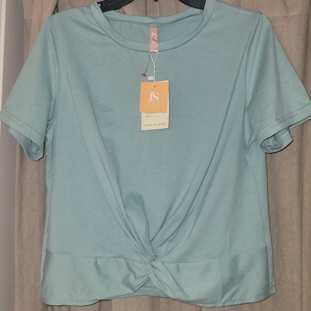 NWT Women's Aqua Twist Front Crop Top